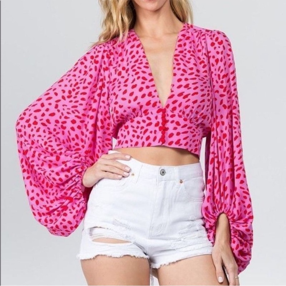 Pretty animal color print blouse